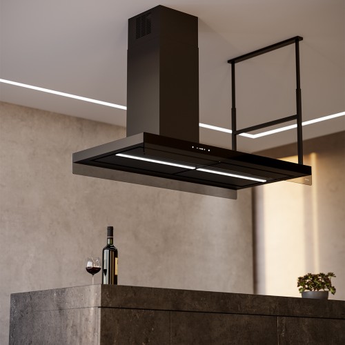 Island rangehood with shelf and anti-condensation sistem